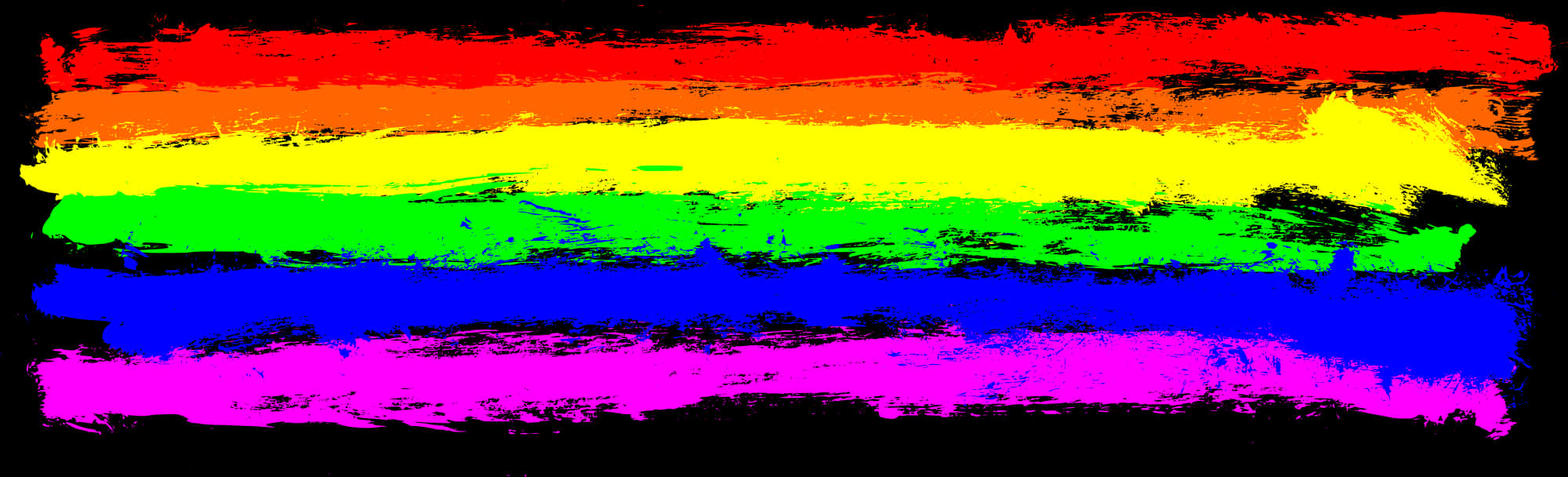 Abstract Rainbow Brushstrokes Background