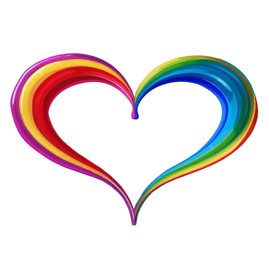 Abstract Rainbow Heart Png 18