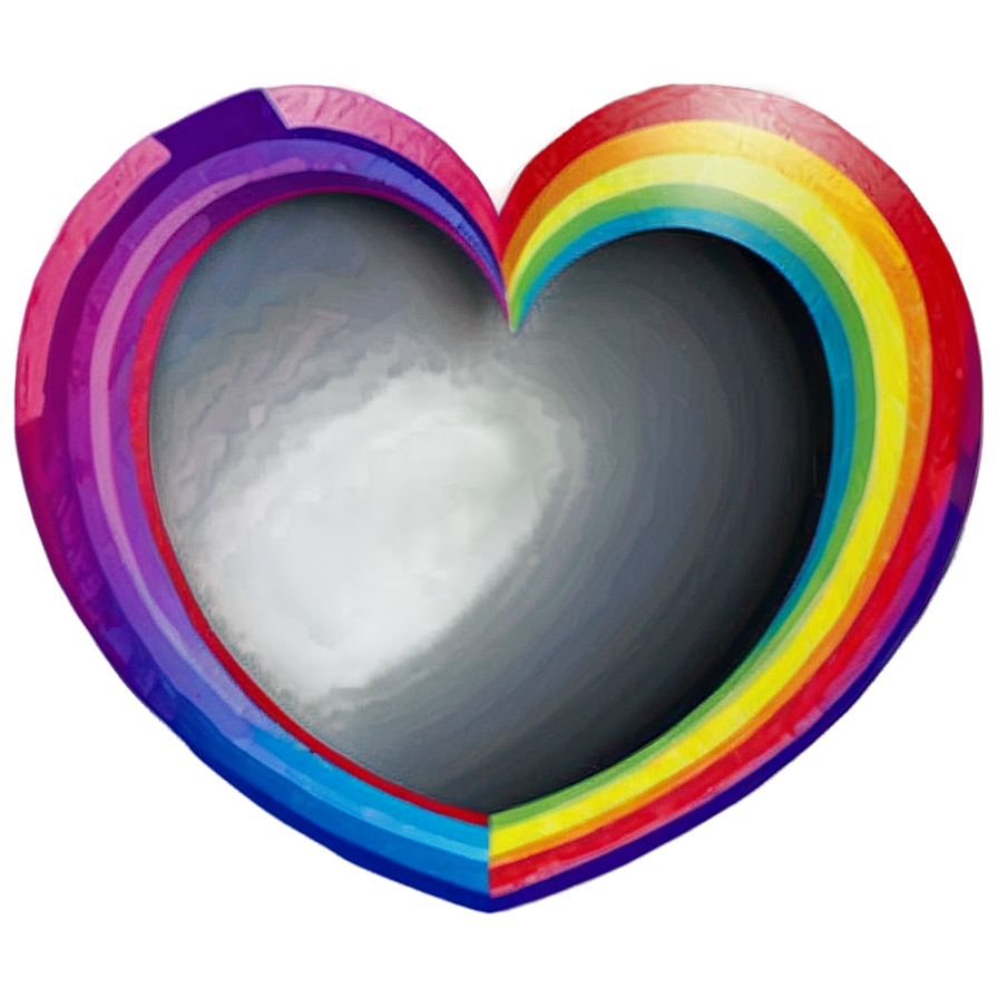 Abstract Rainbow Heart Png Duw