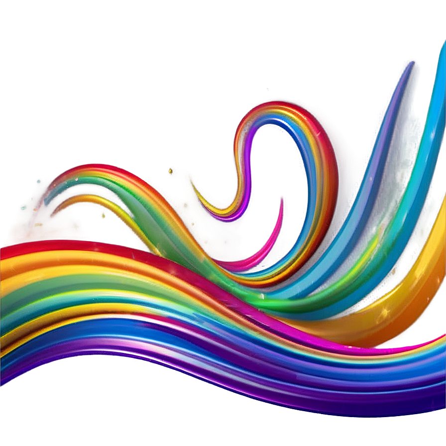 Abstract Rainbow Wavy Lines Png 06212024