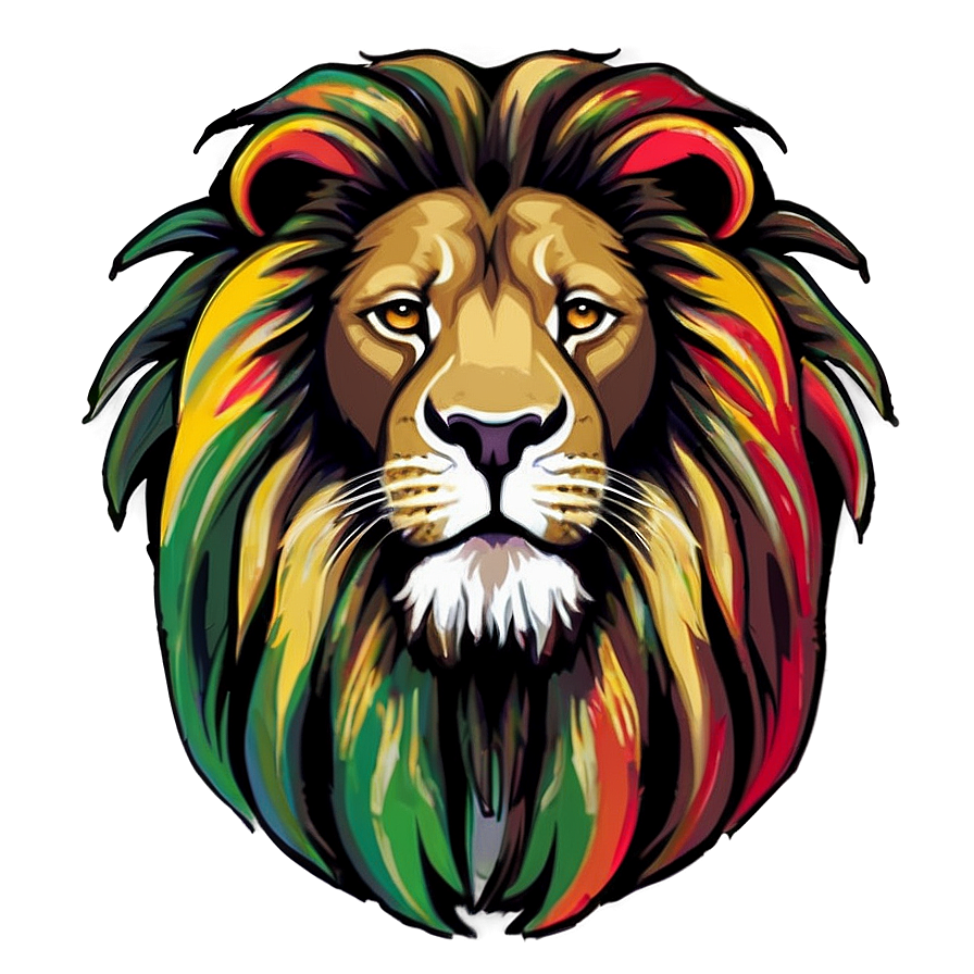 Abstract Rasta Lion Graphic Png Ire19