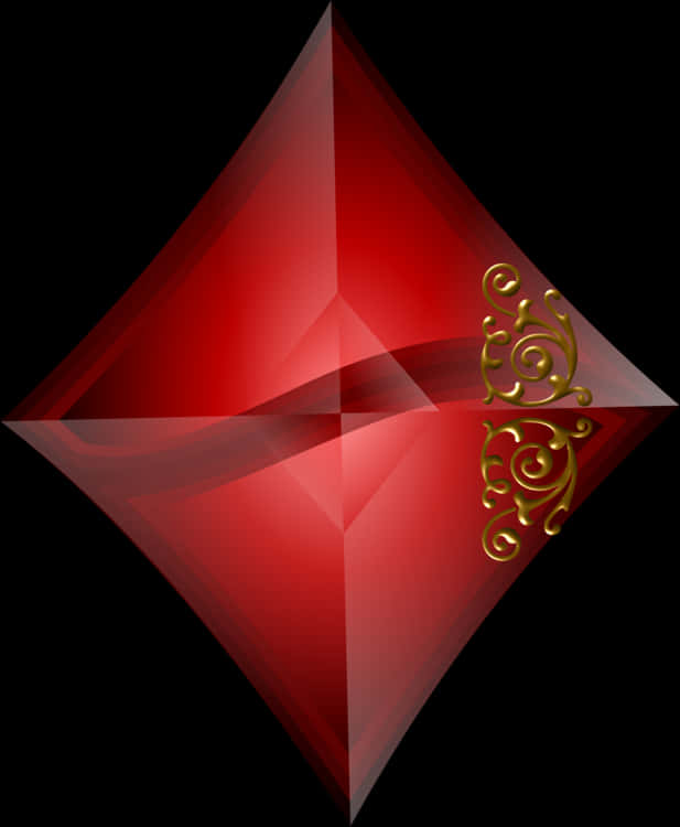 Abstract Red Diamond Design