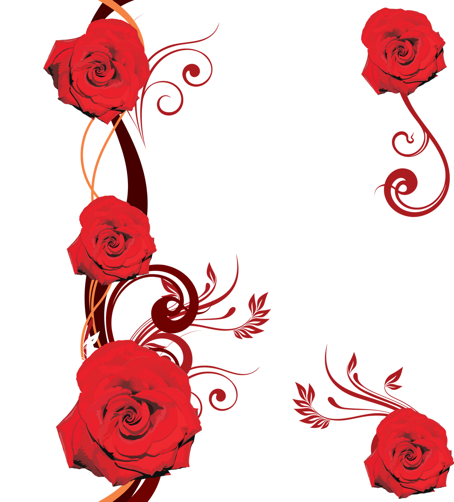 Abstract Red Roses Design