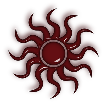 Abstract Red Sun Design