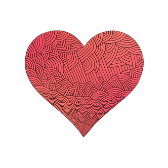 Abstract Red Wave Pattern Heart