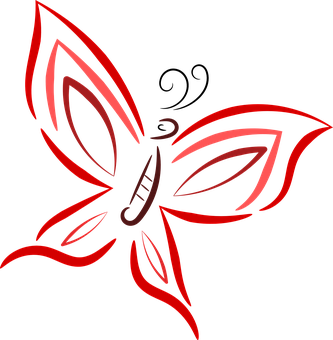 Abstract Redand Black Butterfly Graphic