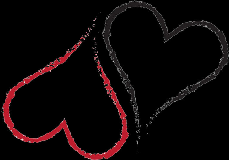 Abstract Redand Black Heart Art