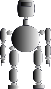 Abstract Robot Silhouette Outline