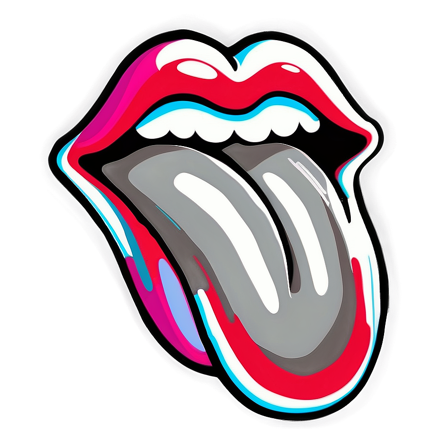 Abstract Rolling Stones Tongue Design Png 06292024