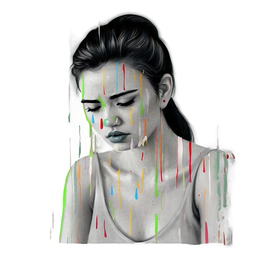 Abstract Sad Person Art Png Lhd94