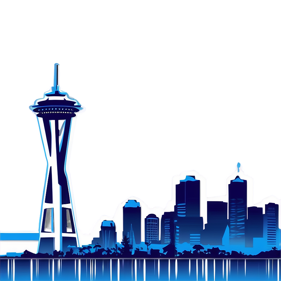 Abstract Seattle Skyline Graphic Png 16