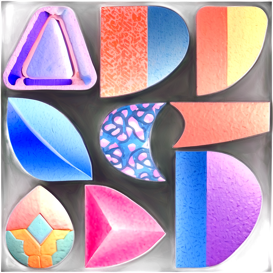 Abstract Shapes In Pastel Tones Png Nph1