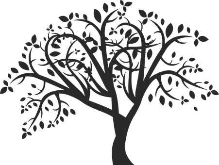 Abstract Silhouette Tree Graphic