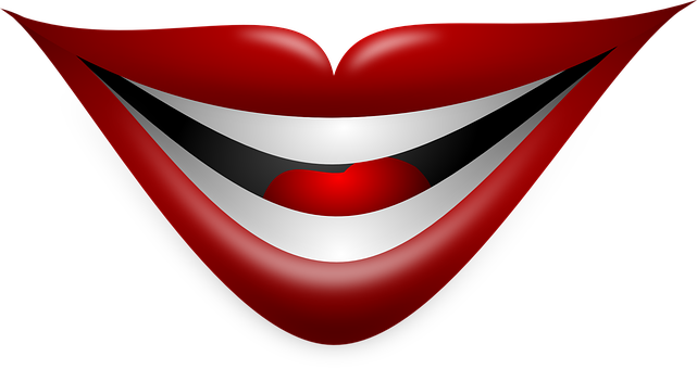 Abstract Smiling Lips Graphic