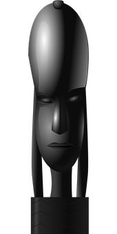 Abstract Statue Portrait Black Background