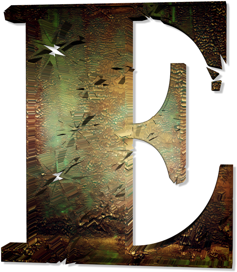 Abstract Textured Letter E