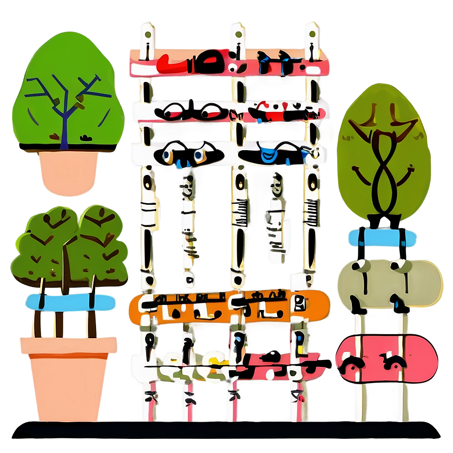 Abstract Treesand Line People Art