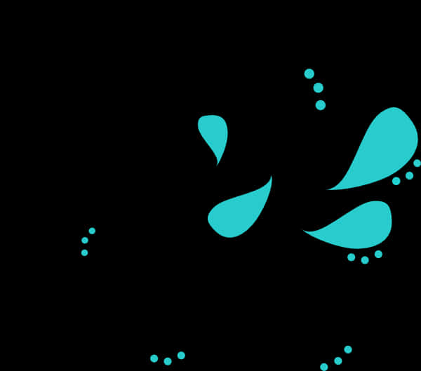 Abstract_ Turquoise_ Swirls_on_ Black_ Background