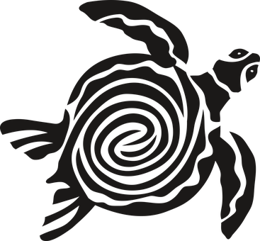 Abstract Turtle Silhouette Art