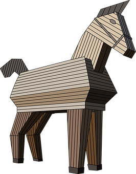 Abstract Wooden Horse Illustration