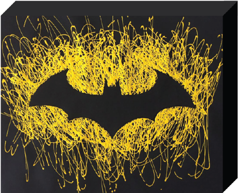 Abstract Yellow Batman Logo Art