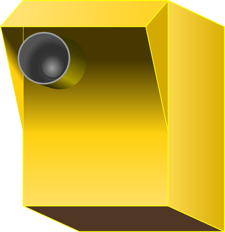 Abstract Yellow Boxand Sphere