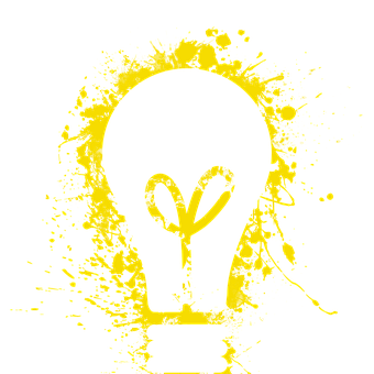 Abstract Yellow Splash Lightbulb