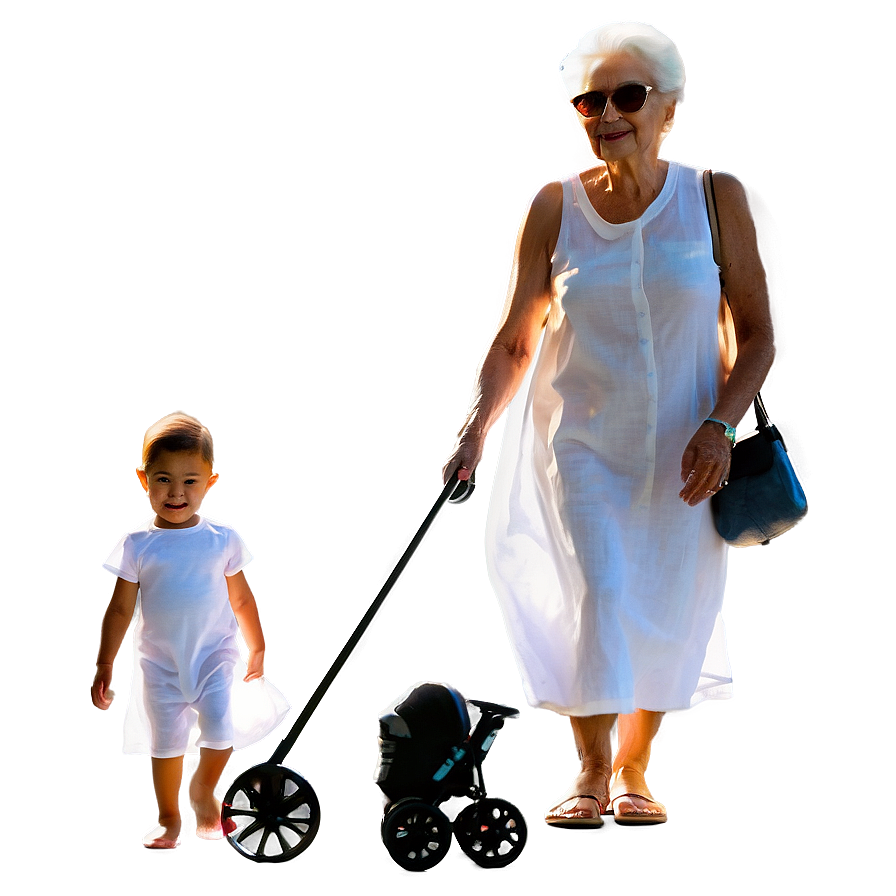 Abuela And Grandchild Silhouette Png Xsg