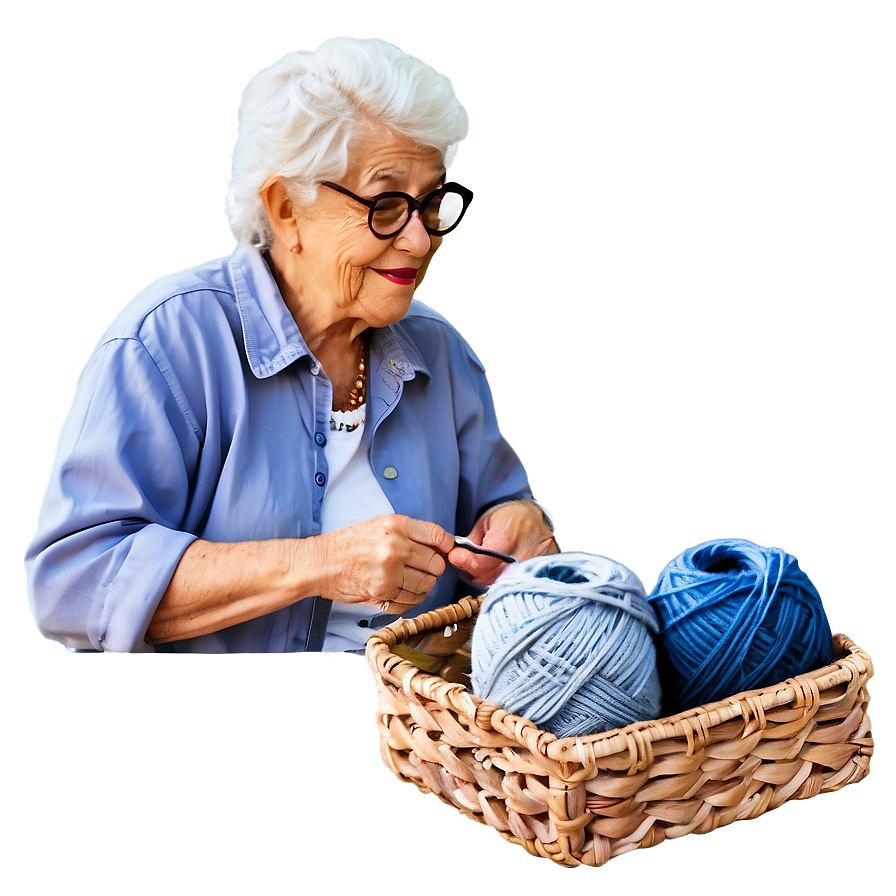 Abuela Knitting Clipart Png Uma95