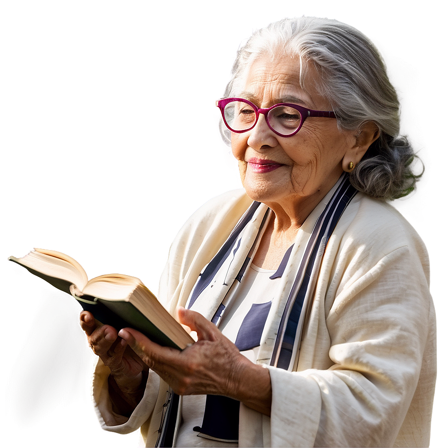 Abuela Reading A Book Png 06292024