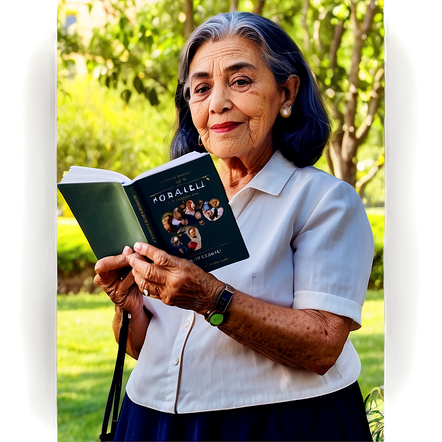 Abuela Reading A Book Png Tqq