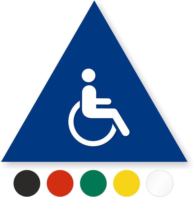 Accessible Bathroom Sign Triangular Background