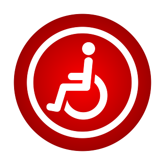 Accessible Parking Sign Red Background