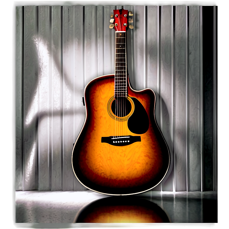 Acoustic Guitar In Spotlight Png Wss69