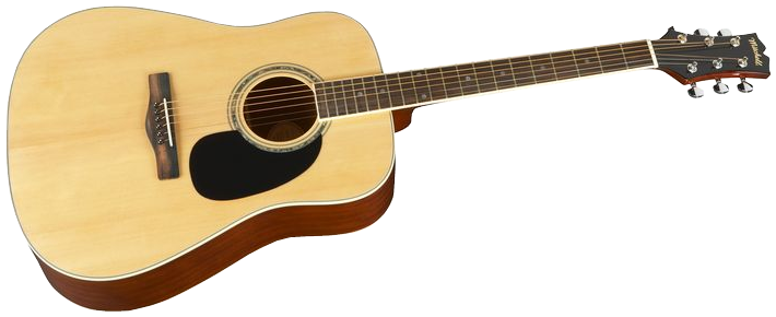 Acoustic Guitar Isolatedon Black