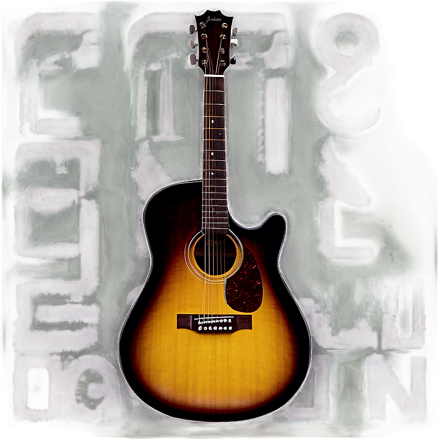 Acoustic Guitar With Sunburst Finish Png 06122024