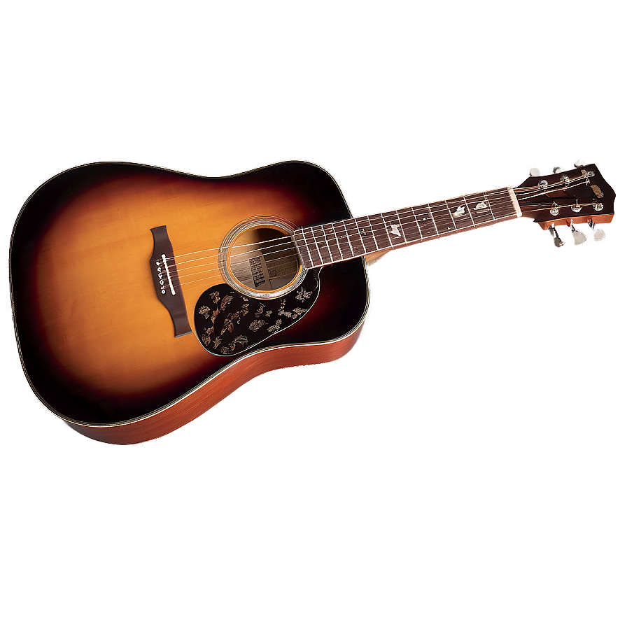 Acoustic Guitar With Sunburst Finish Png 36