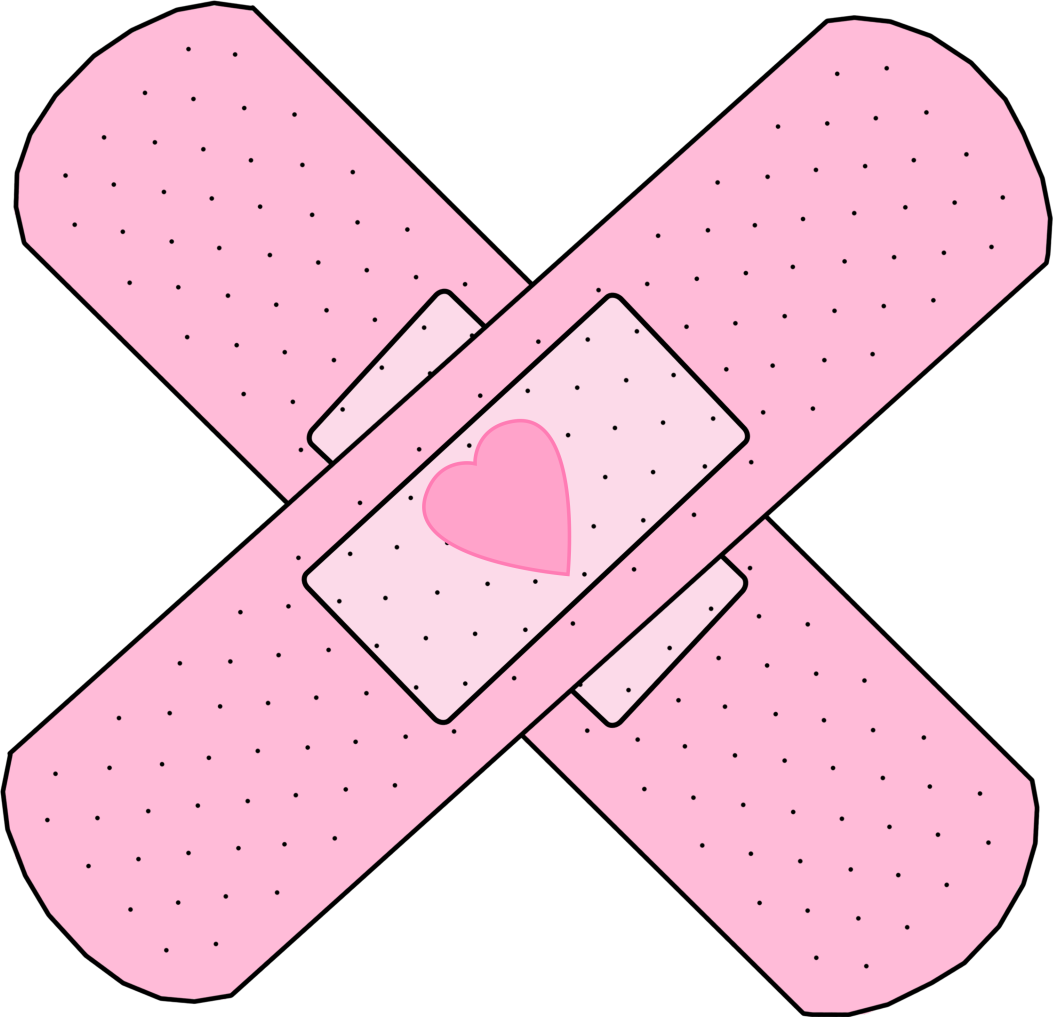 Adhesive Bandages Crossed With Heart