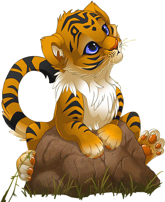 Adorable Anime Style Tiger Cub