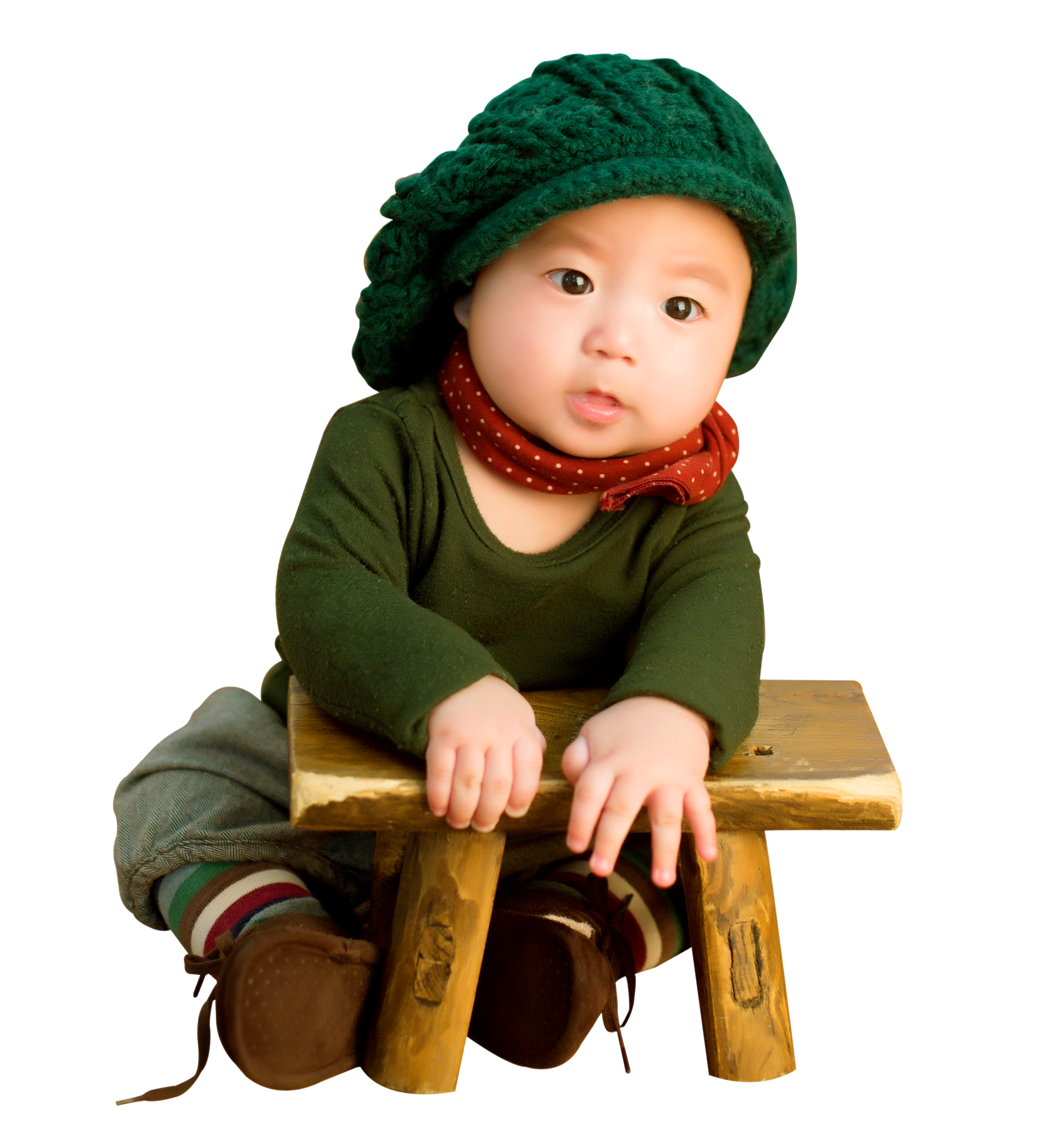 Adorable Babyin Green Hatand Scarf