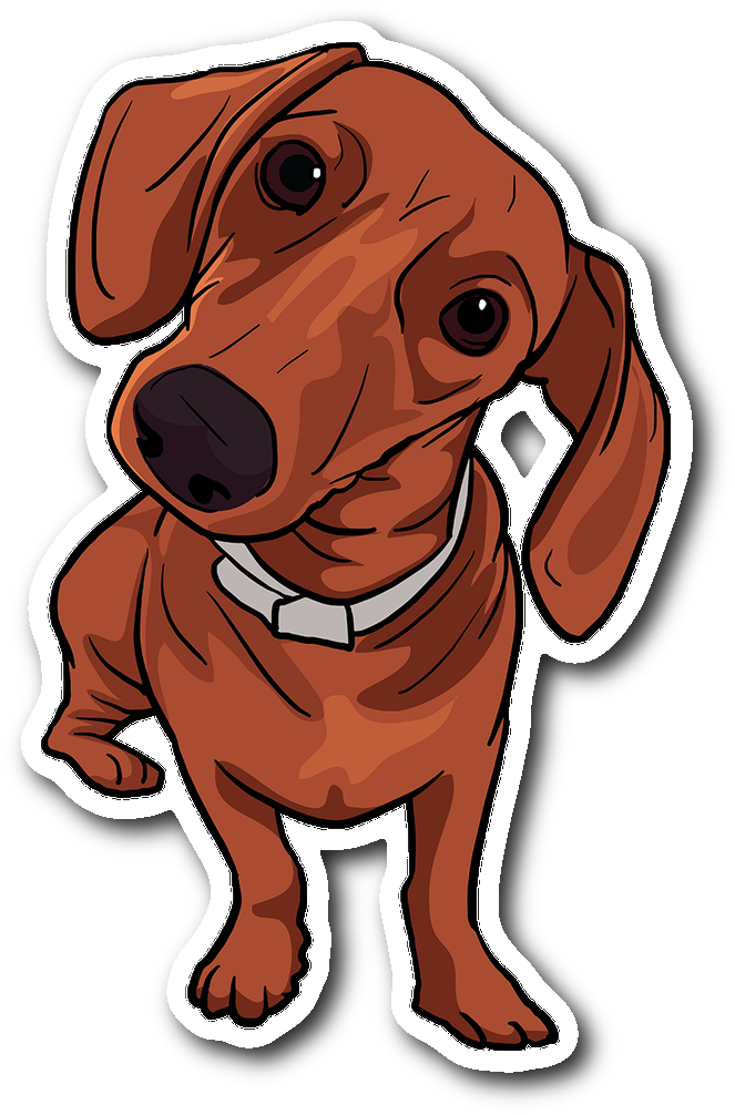 Adorable Dachshund Cartoon Illustration