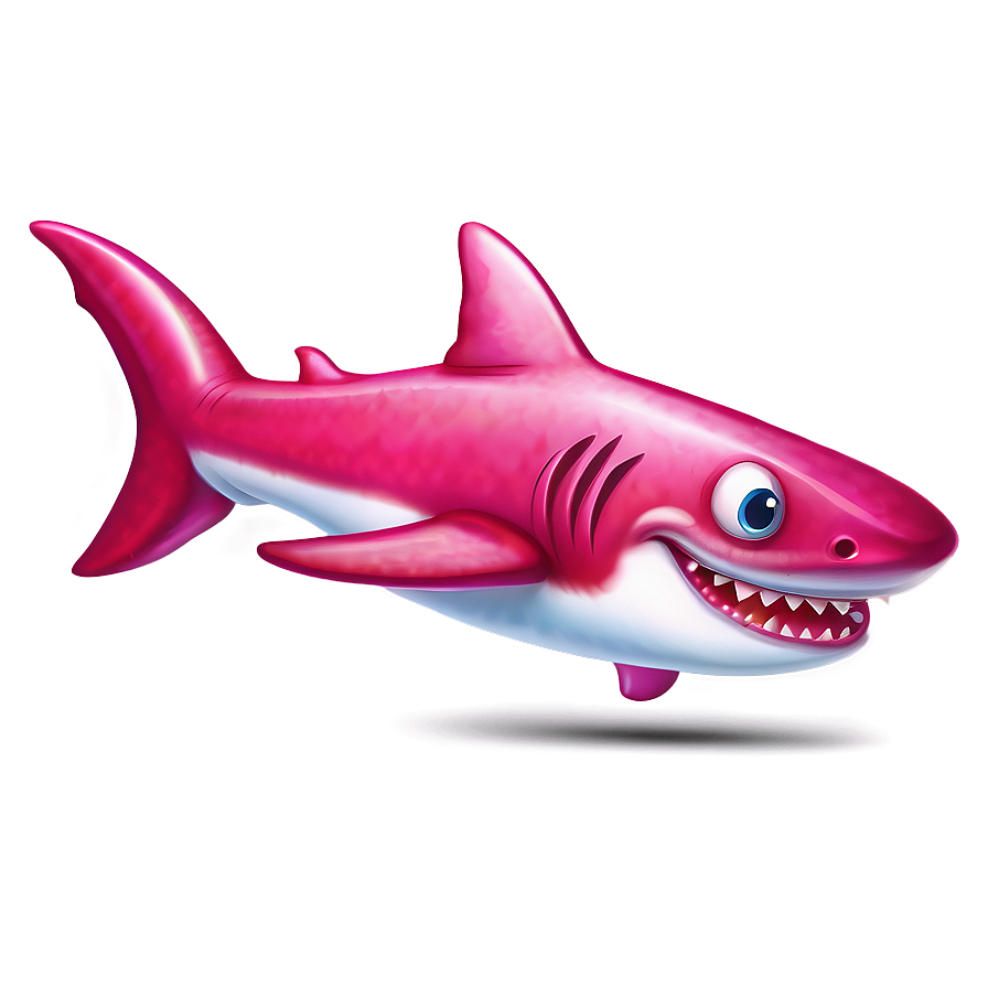 Adorable Pink Baby Shark Illustration Png 66