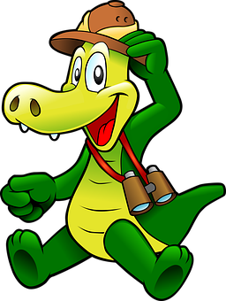 Adventurous Alligator Cartoon Character