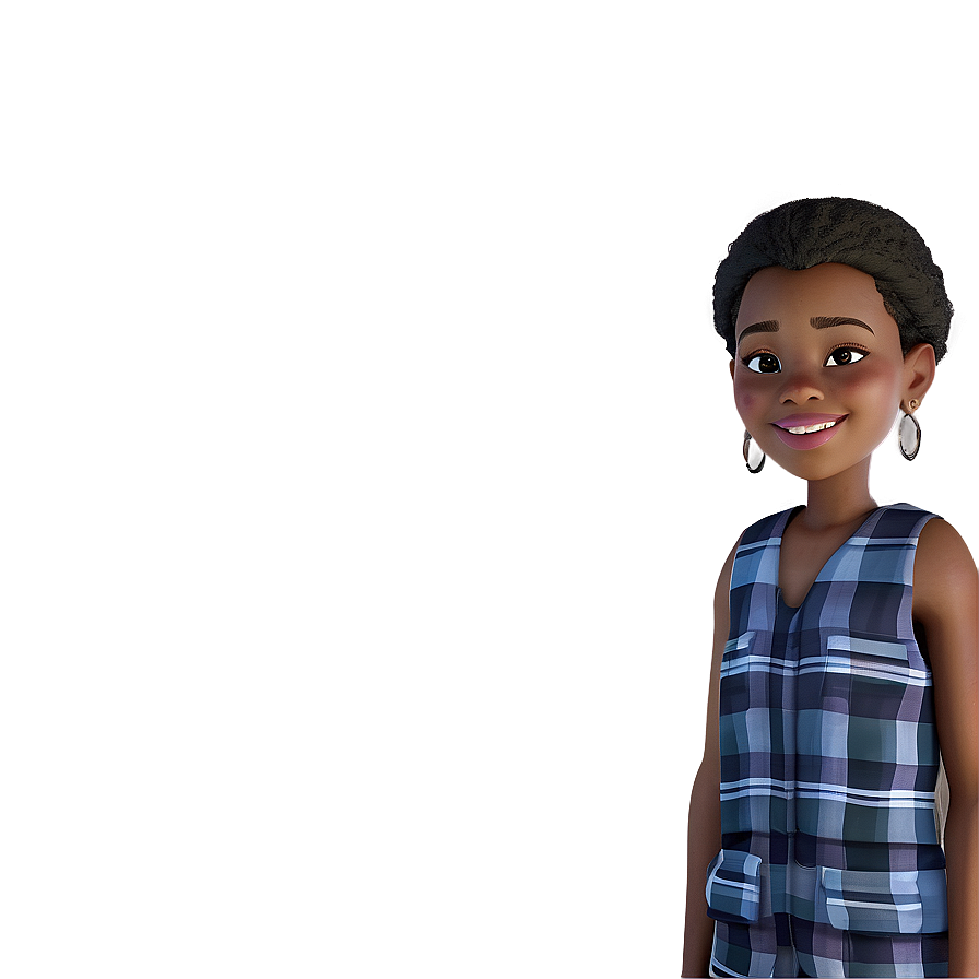 Adventurous Black Girl Cartoon Png Qyj