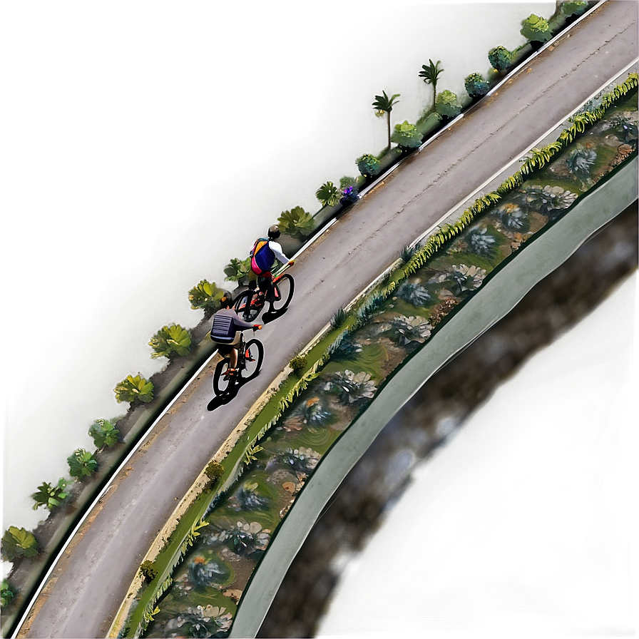 Aerial View Of Cyclist Trail Png 06292024