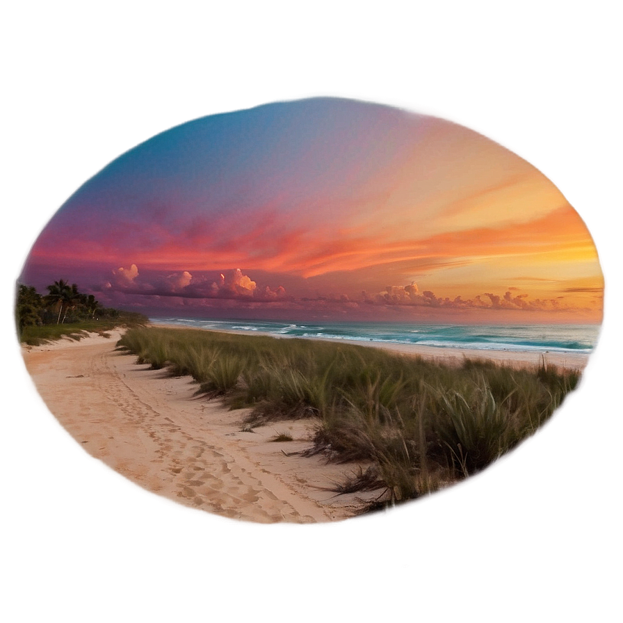 Aesthetic Beach Sunset Png Emb