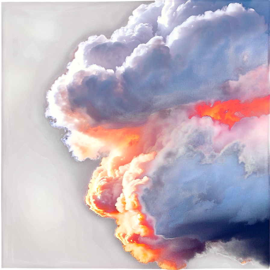 Aesthetic Cloud In Fiery Sunset Png Pcm98