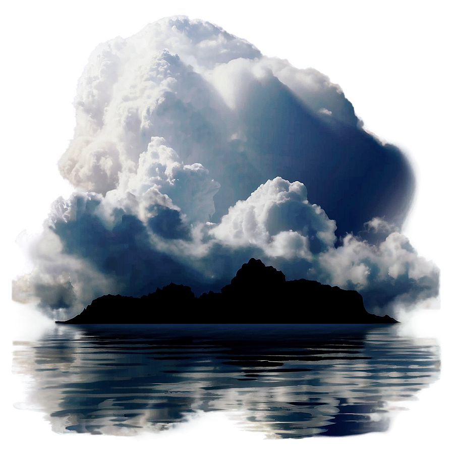 Aesthetic Cloud Over Ocean Scene Png Hkb