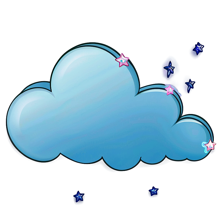 Aesthetic Cloud With Shooting Stars Png 06252024