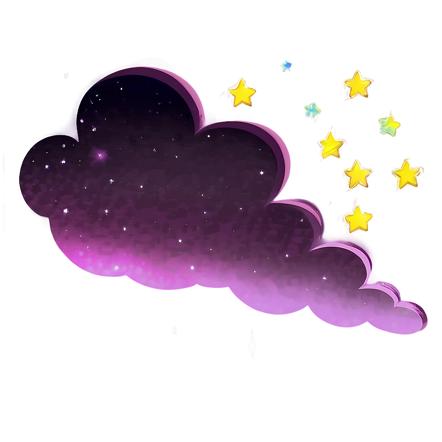 Aesthetic Cloud With Shooting Stars Png 38